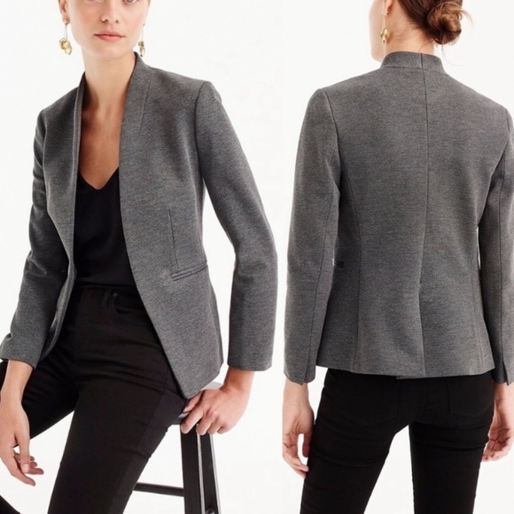 J. Crew 365 Going Out Blazer in Stretch Twill Gray Sz 12 Tall